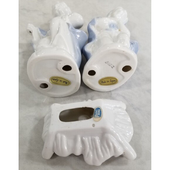 Vintage 3 Piece Lefton Blue and White Christmas Nativity Set #5122 - Picture 7 of 9